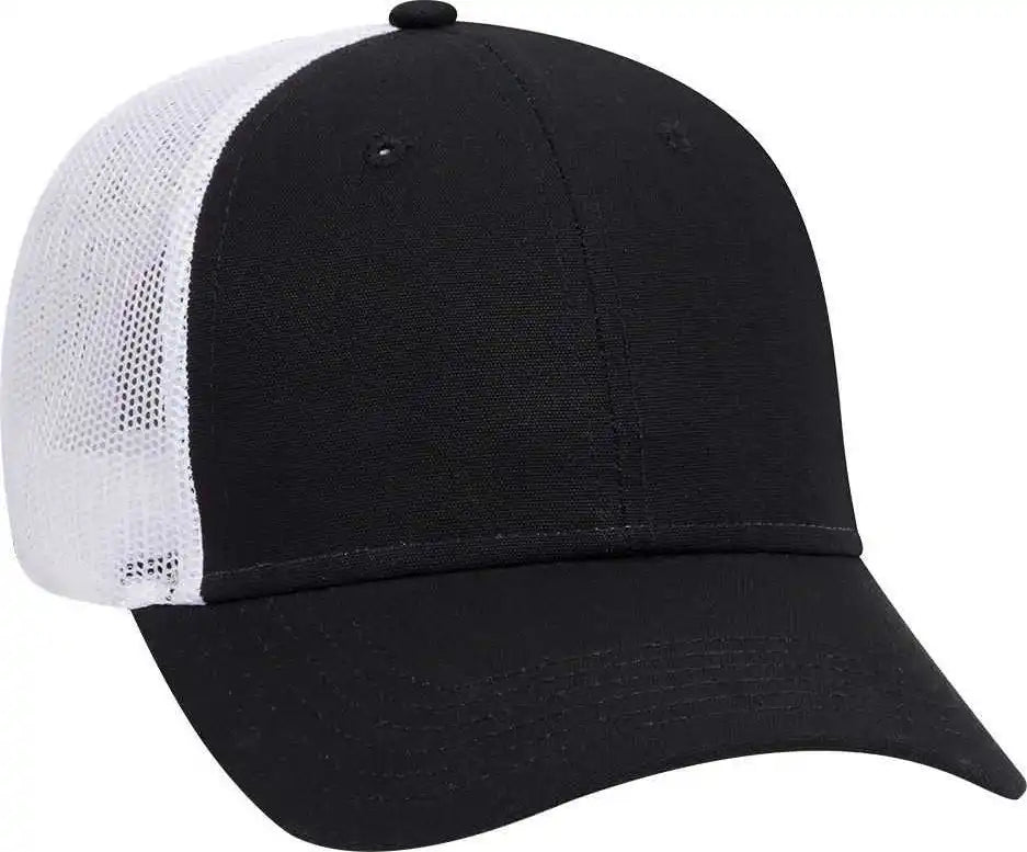 Otto 83-1273 Cotton Canvas Mesh Back Low Profile Baseball Cap - Black Gray - one Size Fits Most