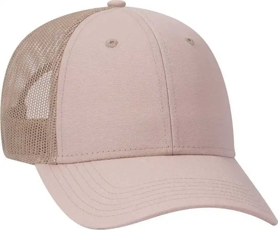Otto 83-1273 Cotton Canvas Mesh Back Low Profile Baseball Cap - Black Khaki - one Size Fits Most