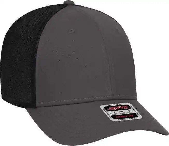 Otto 83 1279 6 Panel Low Profile Mesh Back Trucker Hat Charcoal Black Dark Gray / one Size Fits Most