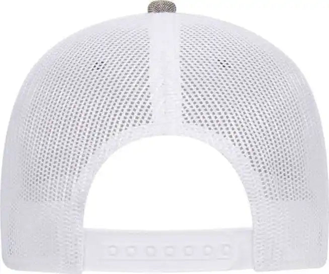 Otto 83-1279 6 Panel Low Profile Mesh Back Trucker Hat - Charcoal White - Dark Gray / one Size Fits Most