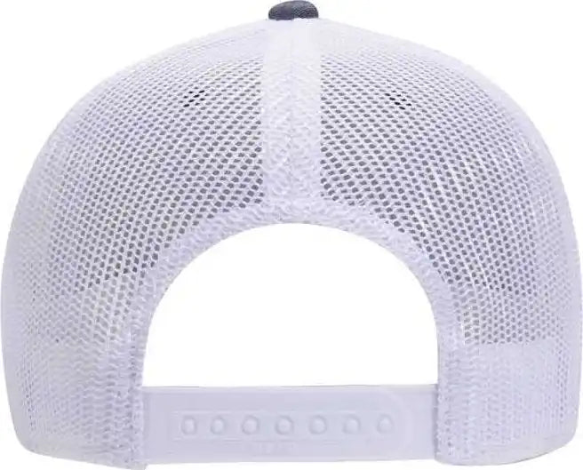 Otto 83-1279 6 Panel Low Profile Mesh Back Trucker Hat - Navy White - one Size Fits Most