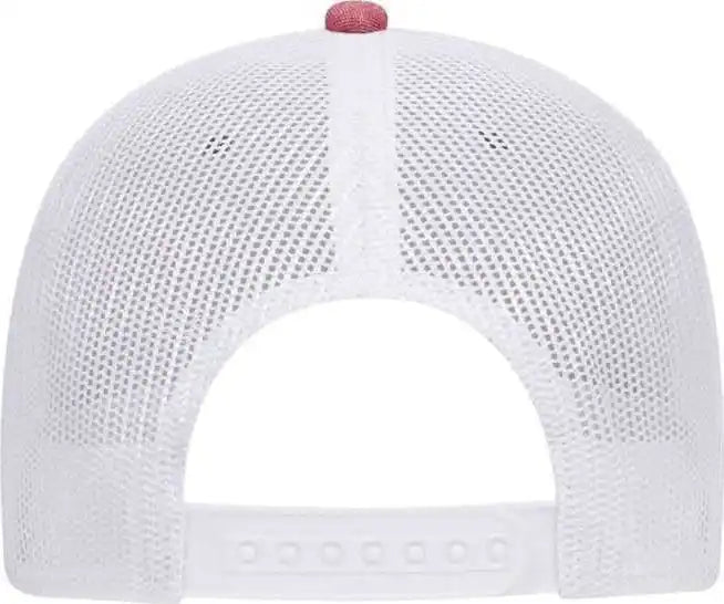Otto 83 1279 6 Panel Low Profile Mesh Back Trucker Hat Red White / one Size Fits Most
