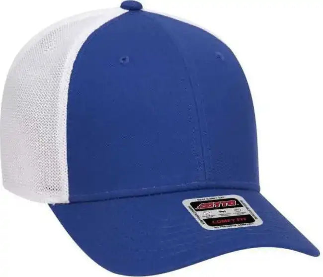 Otto 83-1299 Comfy Fit 6 Panel Low Profile Mesh Back Baseball Cap - Royal White - one Size Fits Most
