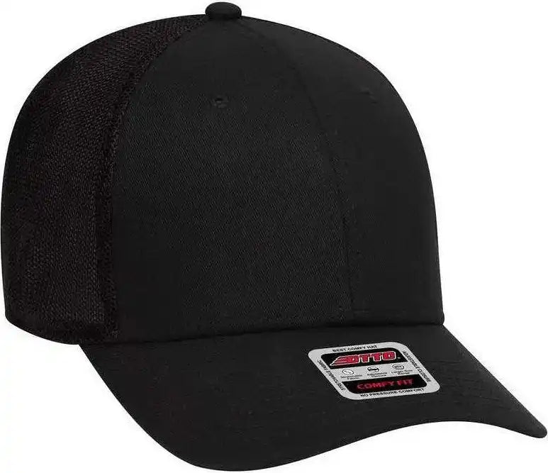 Otto 83 1299 Comfy Fit 6 Panel Low Profile Mesh Back Baseball Cap Black / one Size Fits Most