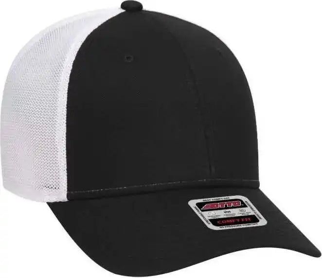 Otto 83 1299 Comfy Fit 6 Panel Low Profile Mesh Back Baseball Cap Black White / one Size Fits Most