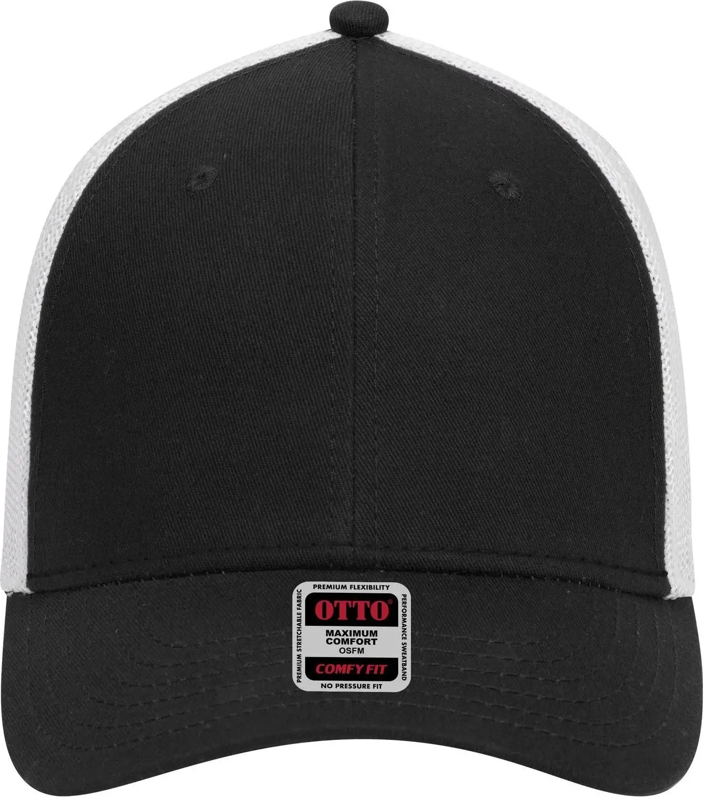 Otto 83-1299 ?Otto Comfy Fit’ 6 Panel Low Profile Mesh Back Trucker Cap - Blk/blk/wht - 1/2’’ - 7 5/8’’