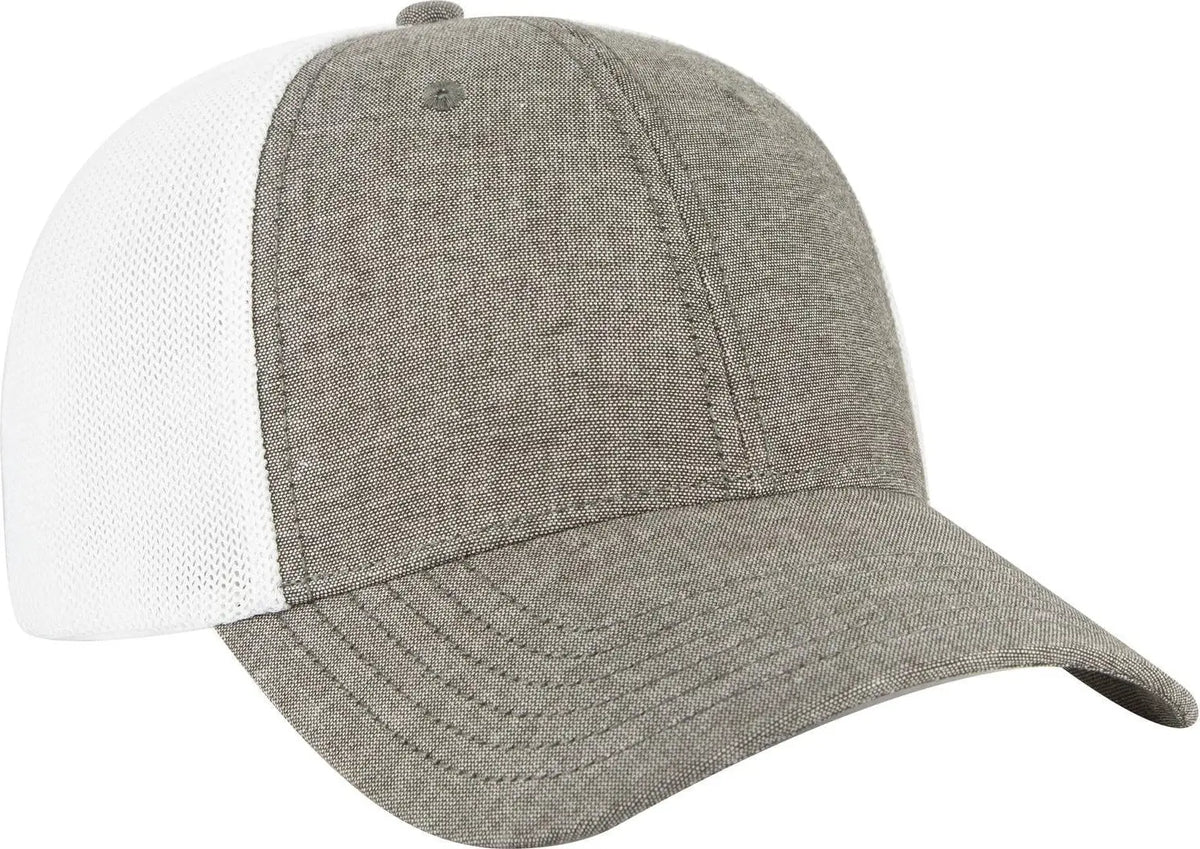 Otto 83-1299 ?Otto Comfy Fit’ 6 Panel Low Profile Mesh Back Trucker Cap - Chgry/wht - 1/2’’ - 7 5/8’’