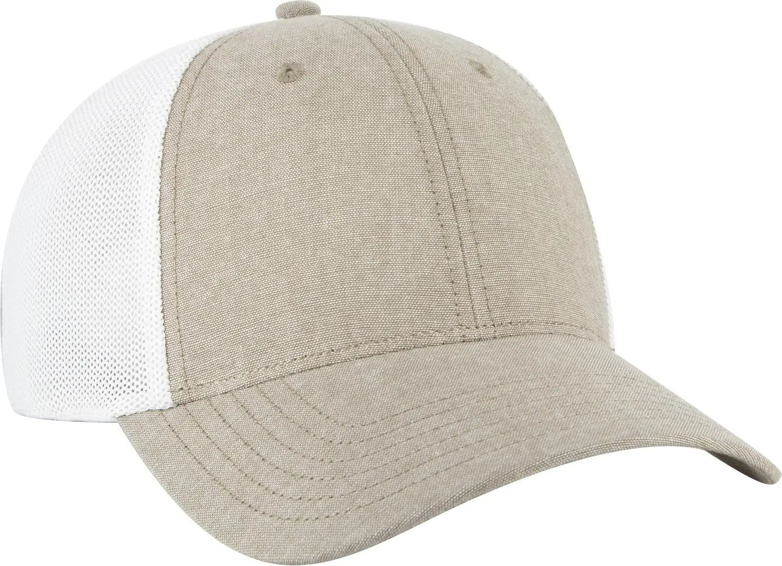 Otto 83-1299 ?Otto Comfy Fit’ 6 Panel Low Profile Mesh Back Trucker Cap - Khk/wht - 1/2’’ - 7 5/8’’
