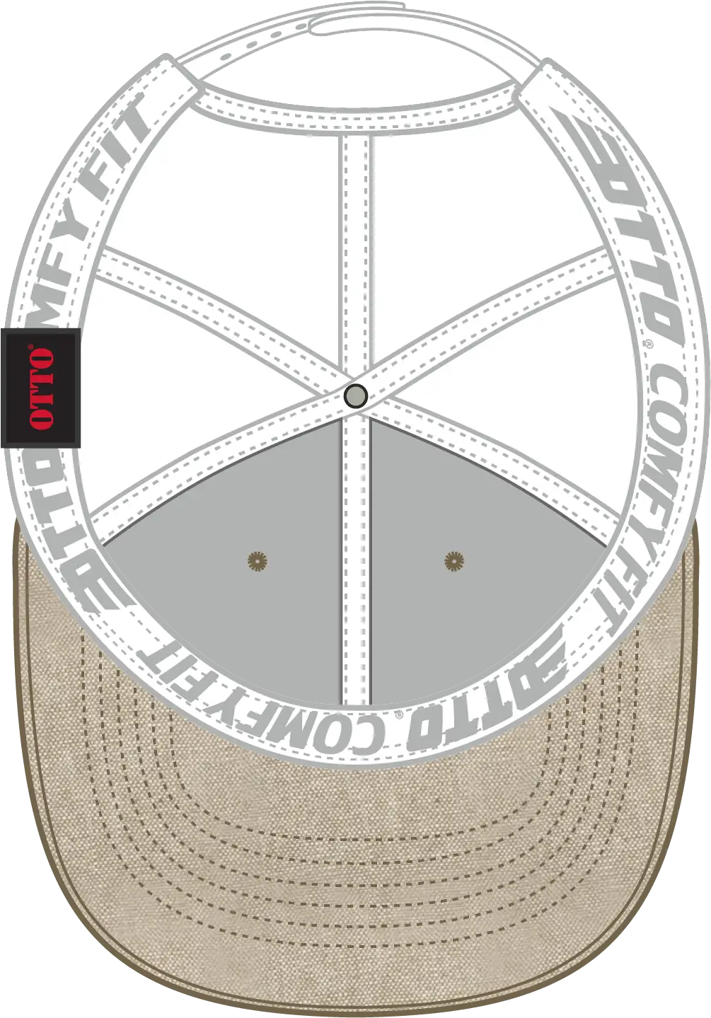Otto 83-1299 ?Otto Comfy Fit’ 6 Panel Low Profile Mesh Back Trucker Cap - Khk/wht - 1/2’’ - 7 5/8’’
