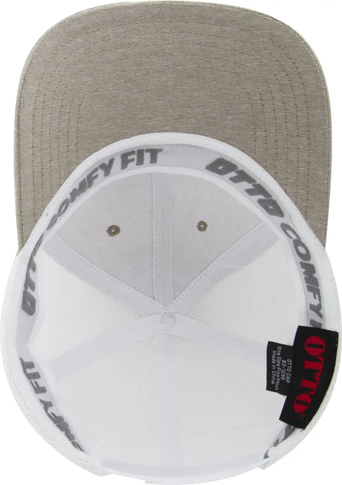Otto 83-1299 ?Otto Comfy Fit’ 6 Panel Low Profile Mesh Back Trucker Cap - Khk/wht - 1/2’’ - 7 5/8’’
