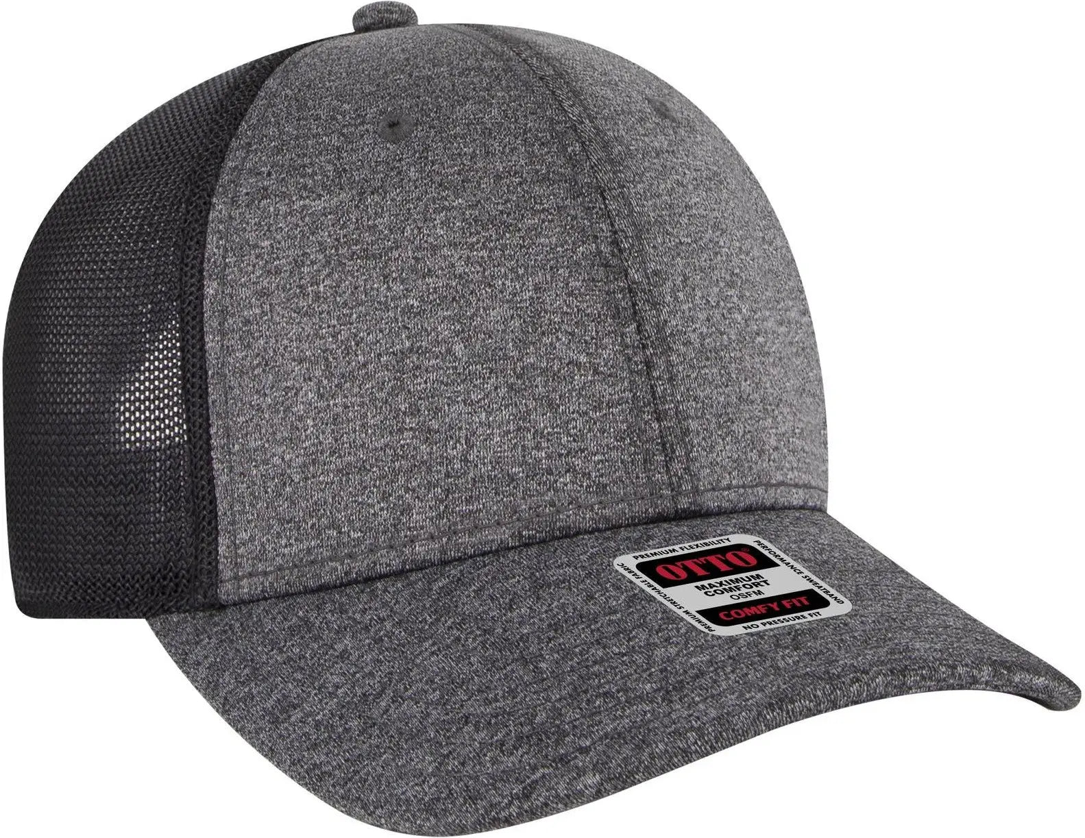 Otto 83-1299 ?Otto Comfy Fit’ 6 Panel Low Profile Mesh Back Trucker Cap - Hth.blk/hth.blk/blk - 1/2’’ - 7 5/8’’