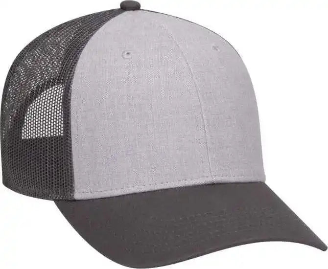 Otto 83 1300 6 Panel Low Profile Mesh Back Trucker Hat Charcoalgray Heather Gray Dark / one Size Fits Most