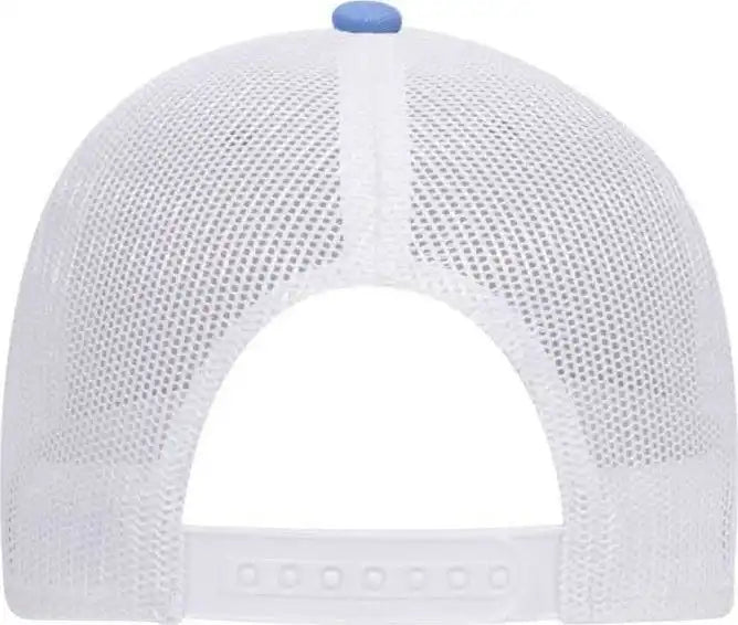 Otto 83 1300 6 Panel Low Profile Mesh Back Trucker Hat Colombian Blue Heather Gray White Light Columbia / one Size Fits