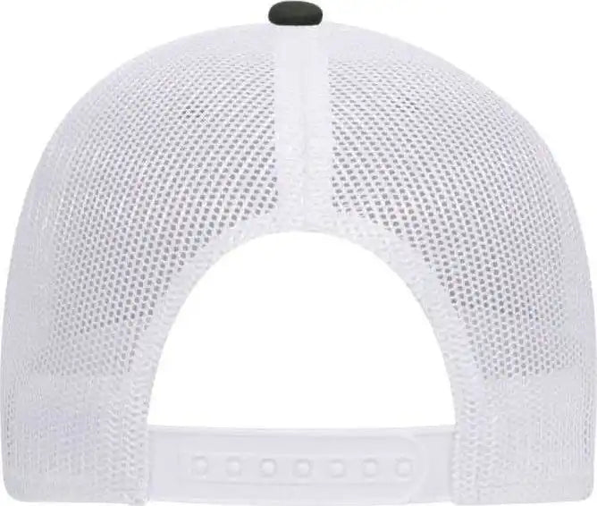 Otto 83-1300 6 Panel Low Profile Mesh Back Trucker Hat - Darkgreen Heather Gray White - Khaki / one Size Fits Most
