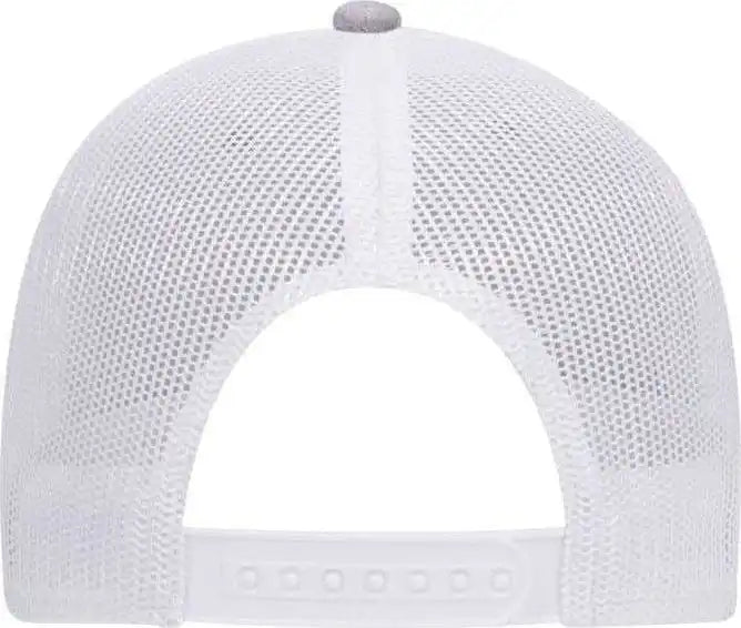 Otto 83-1300 6 Panel Low Profile Mesh Back Trucker Hat - Heather Gray Black White - one Size Fits Most