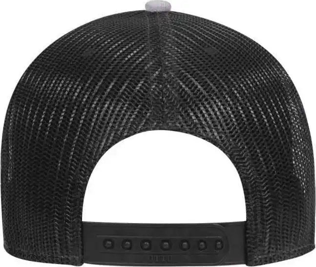 Otto 83-1300 6 Panel Low Profile Mesh Back Trucker Hat - Heather Gray Black - one Size Fits Most