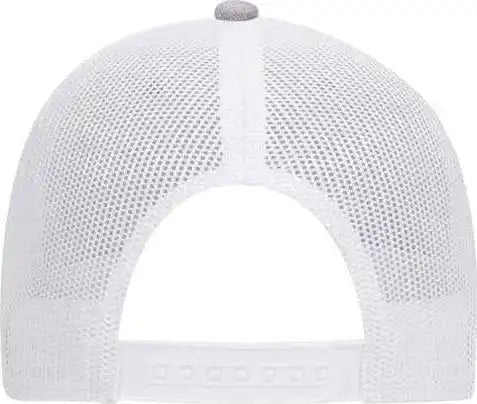 Otto 83-1300 6 Panel Low Profile Mesh Back Trucker Hat - Heathergray White - Gray / one Size Fits Most