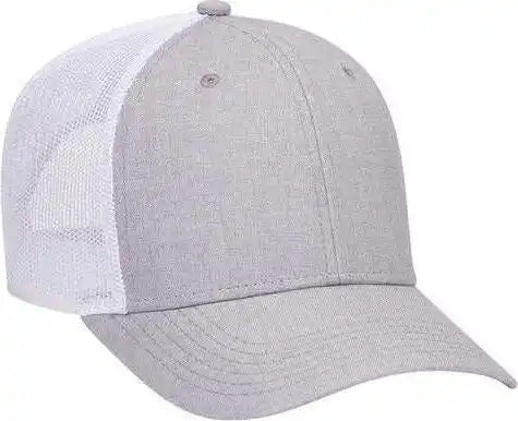 Otto 83 1300 6 Panel Low Profile Mesh Back Trucker Hat Heathergray White Gray / one Size Fits Most