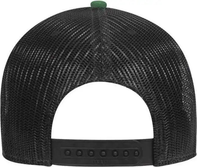 Otto 83 1300 6 Panel Low Profile Mesh Back Trucker Hat Kelly Heather Gray Black / one Size Fits Most