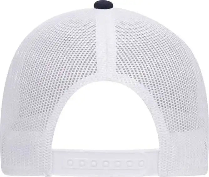 Otto 83-1300 6 Panel Low Profile Mesh Back Trucker Hat - Navy Heather Gray White - one Size Fits Most