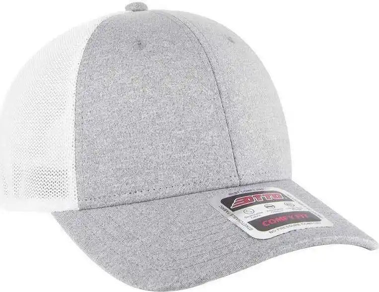 Otto 83 1313 Comfy Fit 6 Panel Low Profile Mesh Back Trucker Cap Heathergray White Gray / one Size Fits Most