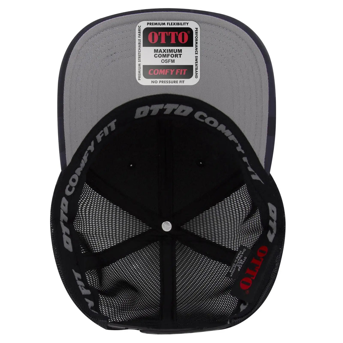 Otto 83-2 ?Otto Comfy Fit’ 6 Panel Low Profile Mesh Back Trucker Cap - Ch. Gry/blk/blk - 7 3/8’’ - 5/8’’