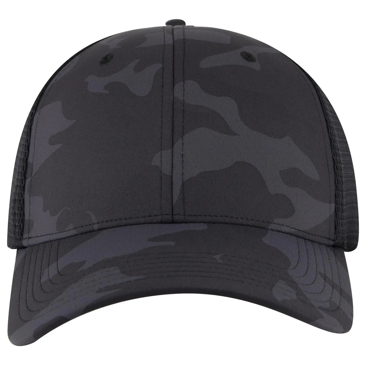 Otto 83-2 ?Otto Comfy Fit’ 6 Panel Low Profile Mesh Back Trucker Cap - Ch. Gry/blk/blk - 7 3/8’’ - 5/8’’