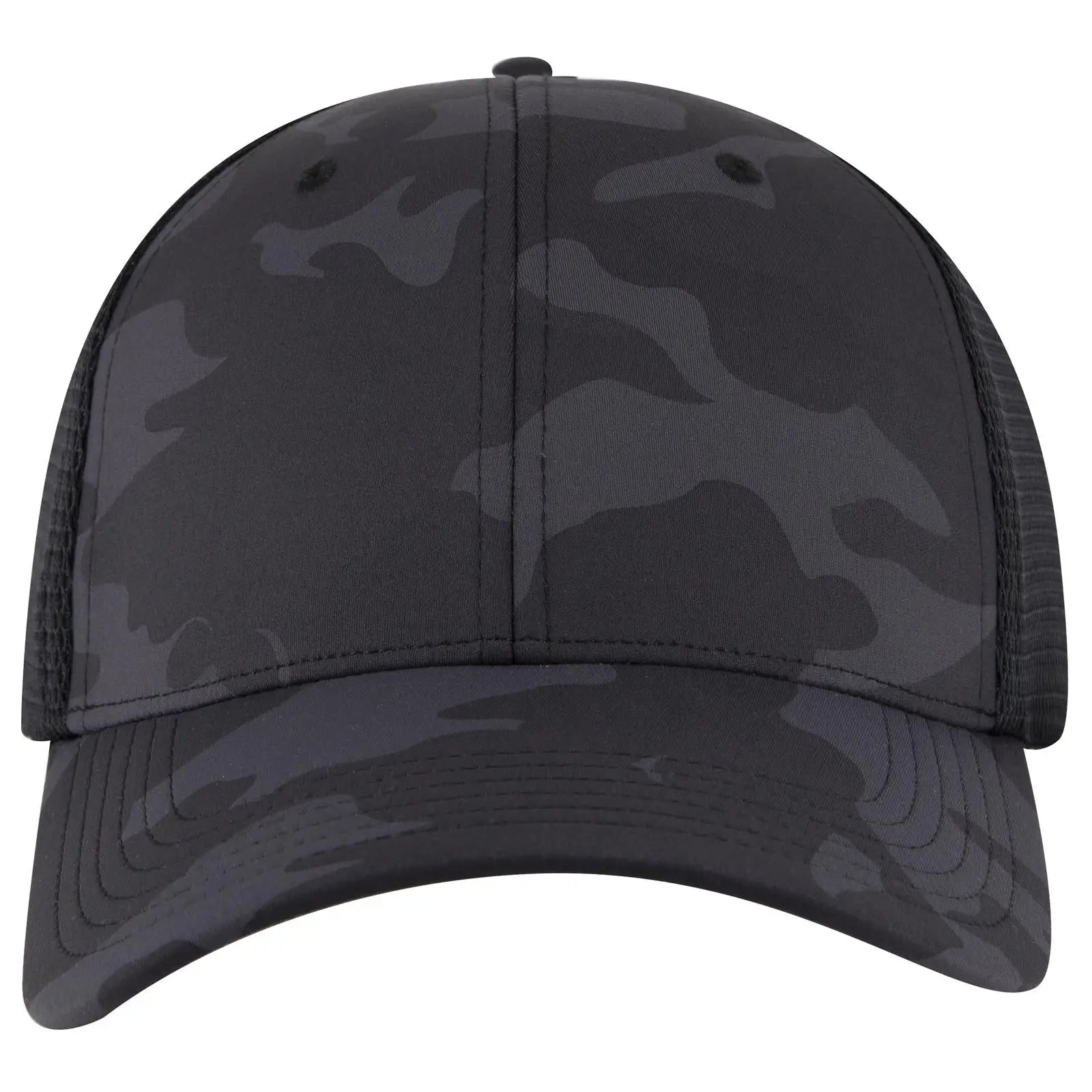 Otto 83-2 ?Otto Comfy Fit’ 6 Panel Low Profile Mesh Back Trucker Cap - Ch. Gry/blk/blk - 7 3/8’’ - 5/8’’