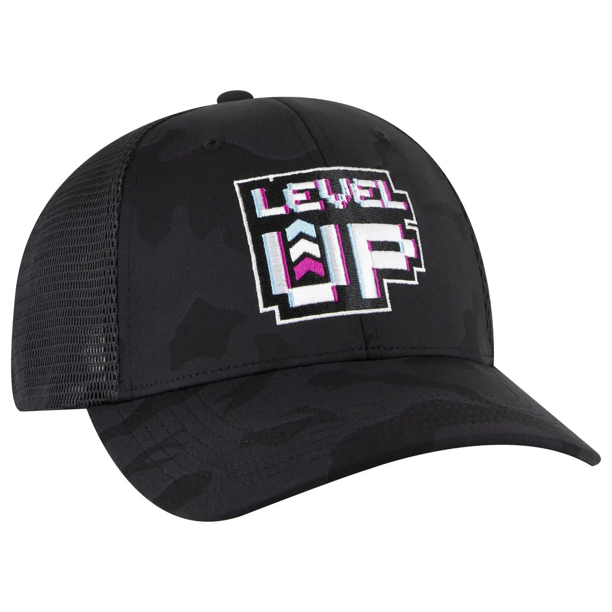 Otto 83-2 ?Otto Comfy Fit’ 6 Panel Low Profile Mesh Back Trucker Cap - Blk/blk/n Org - 7 3/8’’ - 5/8’’