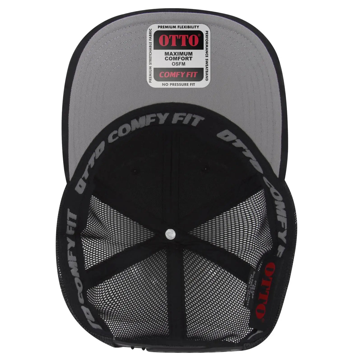 Otto 83-2 ?Otto Comfy Fit’ 6 Panel Low Profile Mesh Back Trucker Cap - Blk/ch.gry/blk - 7 3/8’’ - 5/8’’