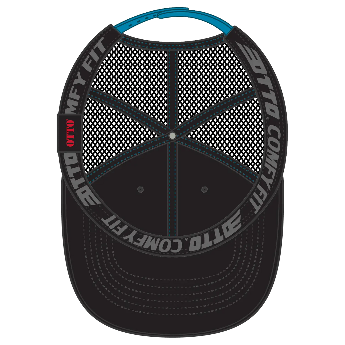 Otto 83-2 ?Otto Comfy Fit’ 6 Panel Low Profile Mesh Back Trucker Cap - Blk/blk/n.blue - 7 3/8’’ - 5/8’’