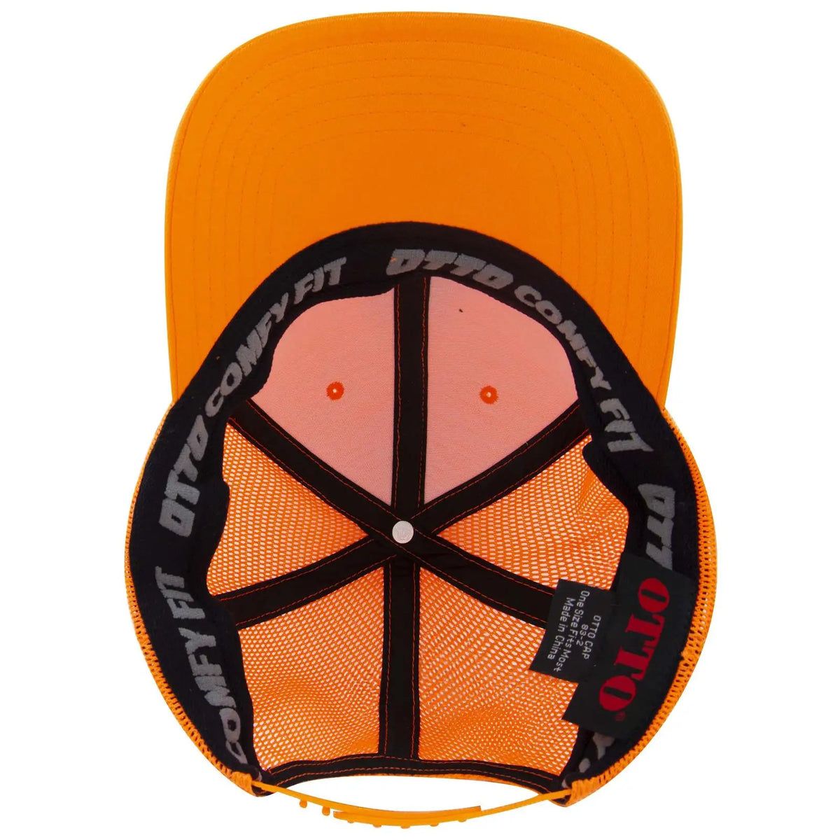 Otto 83-2 ?Otto Comfy Fit’ 6 Panel Low Profile Mesh Back Trucker Cap - N. Orange - 7 3/8’’ - 5/8’’