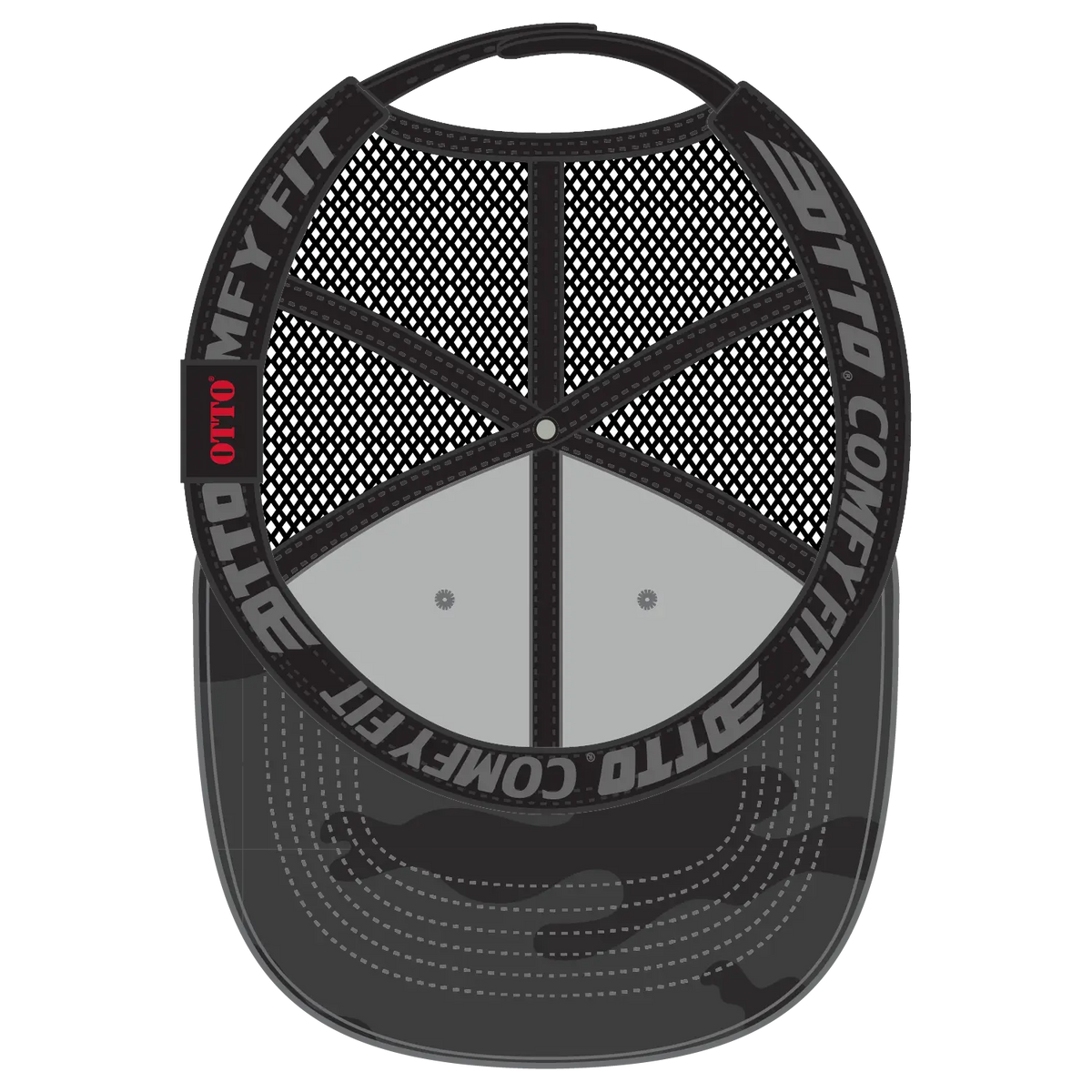 Otto 83-2 ?Otto Comfy Fit’ 6 Panel Low Profile Mesh Back Trucker Cap - Blk/ch.gry/blk - 7 3/8’’ - 5/8’’