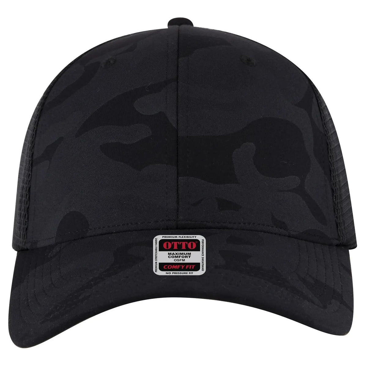 Otto 83-2 ?Otto Comfy Fit’ 6 Panel Low Profile Mesh Back Trucker Cap - Blk/ch.gry/blk - 7 3/8’’ - 5/8’’