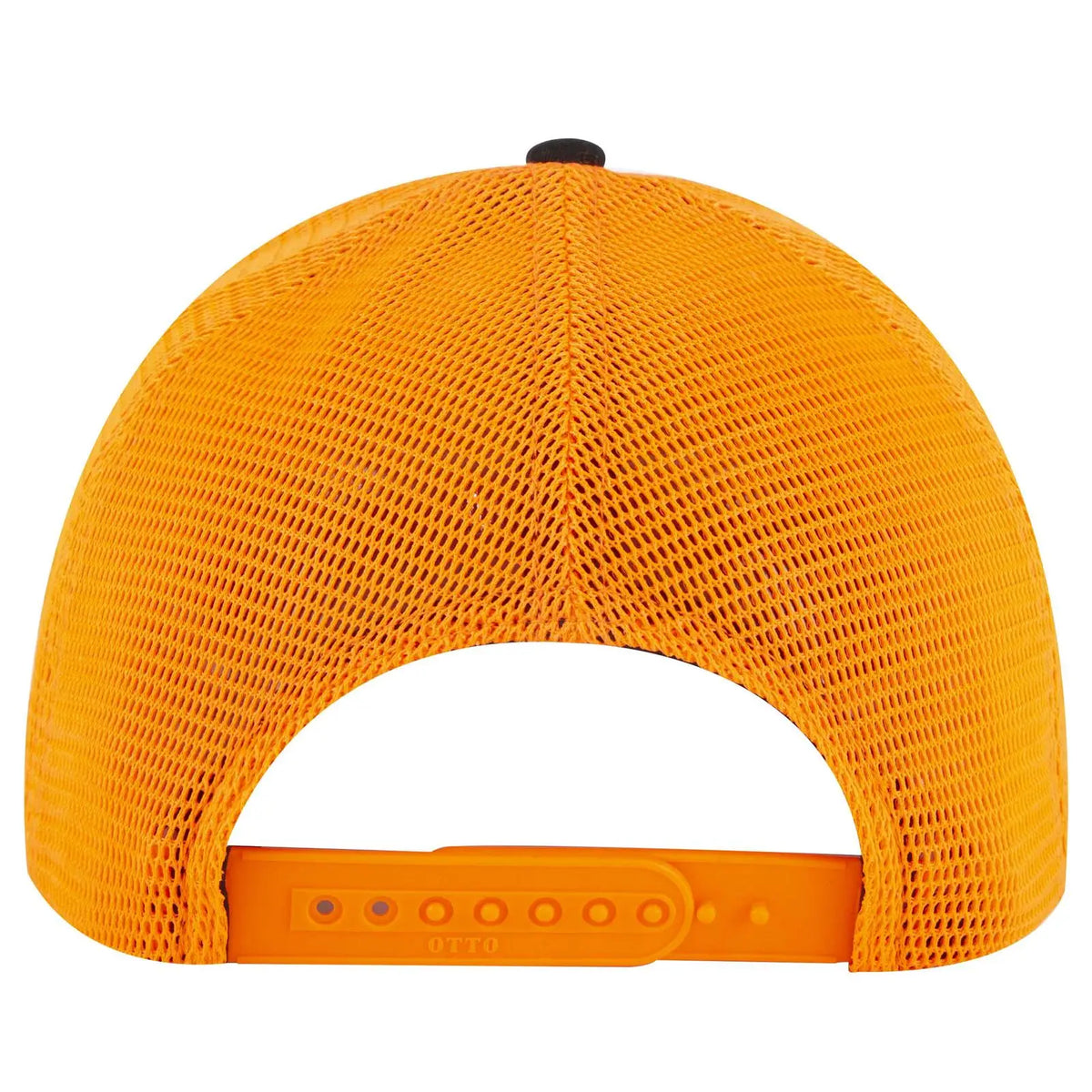 Otto 83-2 ?Otto Comfy Fit’ 6 Panel Low Profile Mesh Back Trucker Cap - Blk/blk/n Org - 7 3/8’’ - 5/8’’