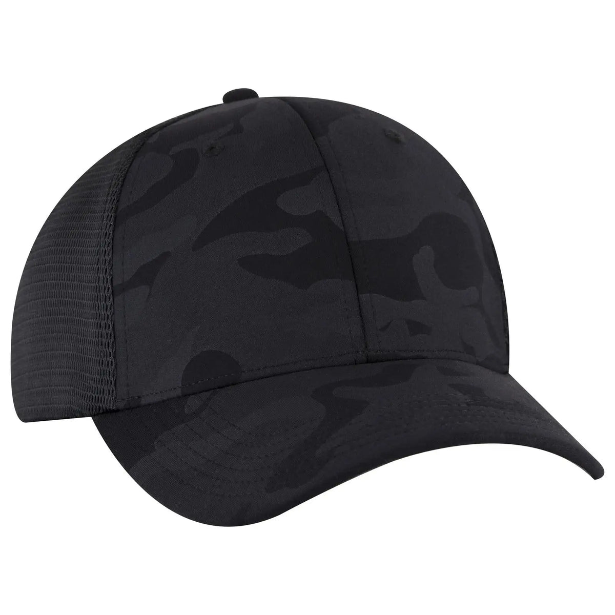 Otto 83-2 ?Otto Comfy Fit’ 6 Panel Low Profile Mesh Back Trucker Cap - Blk/ch.gry/blk - 7 3/8’’ - 5/8’’