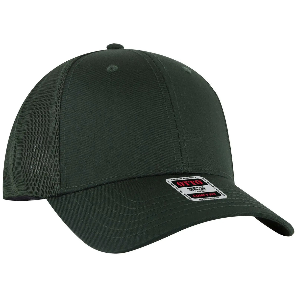 Otto 83-2 ?Otto Comfy Fit’ 6 Panel Low Profile Mesh Back Trucker Cap - Dk. Green - 7 3/8’’ - 5/8’’