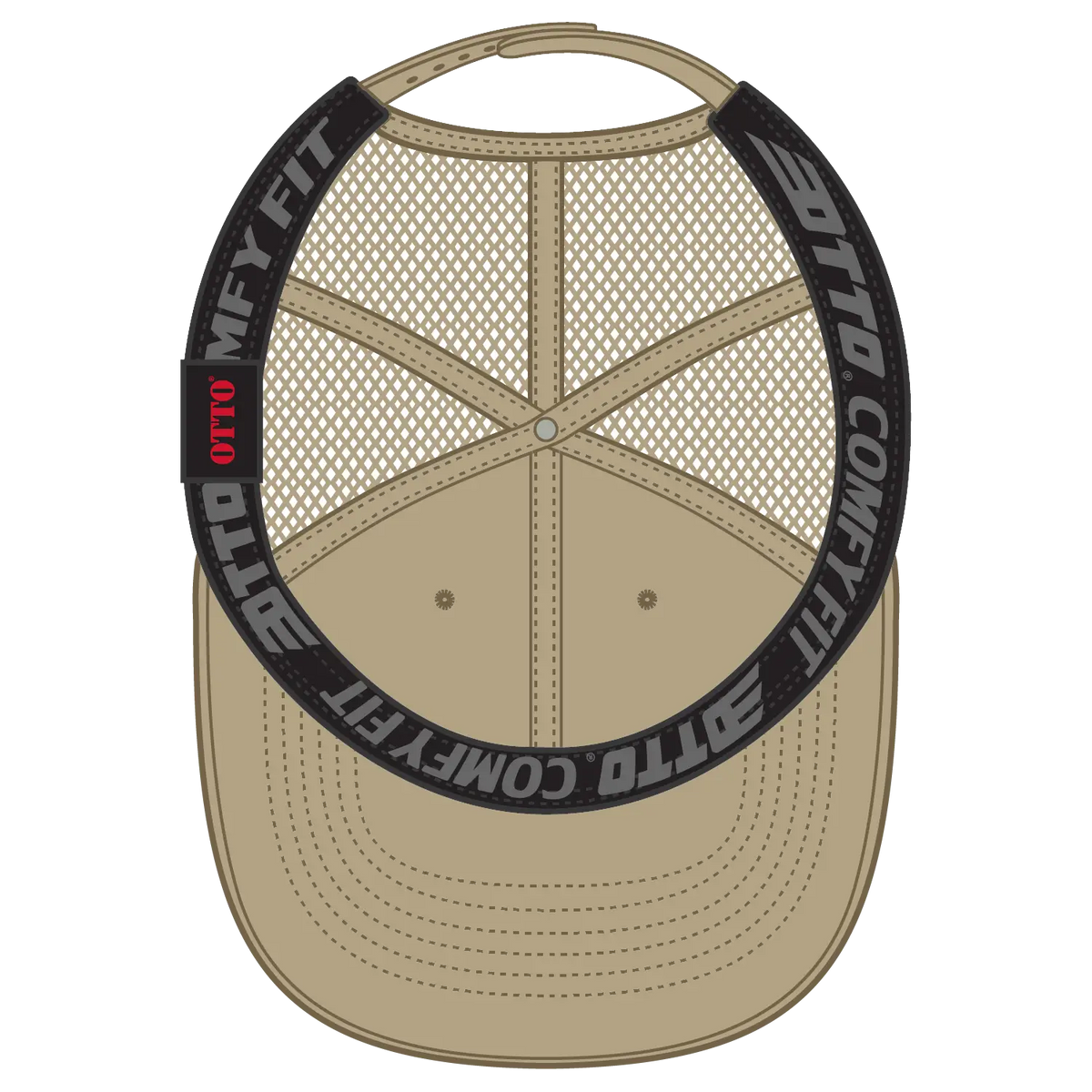 Otto 83-2 ?Otto Comfy Fit’ 6 Panel Low Profile Mesh Back Trucker Cap - Khaki - 7 3/8’’ - 5/8’’