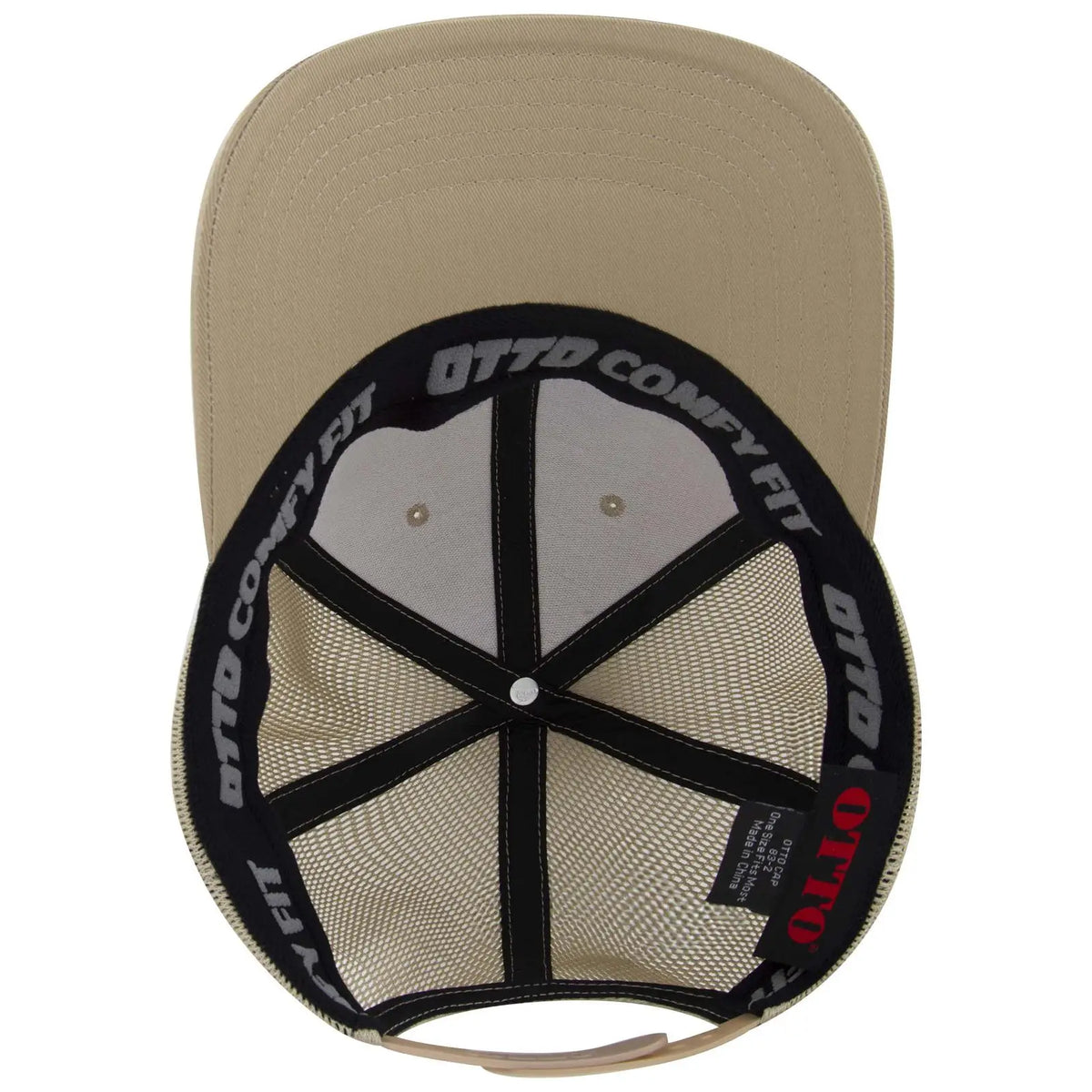Otto 83-2 ?Otto Comfy Fit’ 6 Panel Low Profile Mesh Back Trucker Cap - Khaki - 7 3/8’’ - 5/8’’