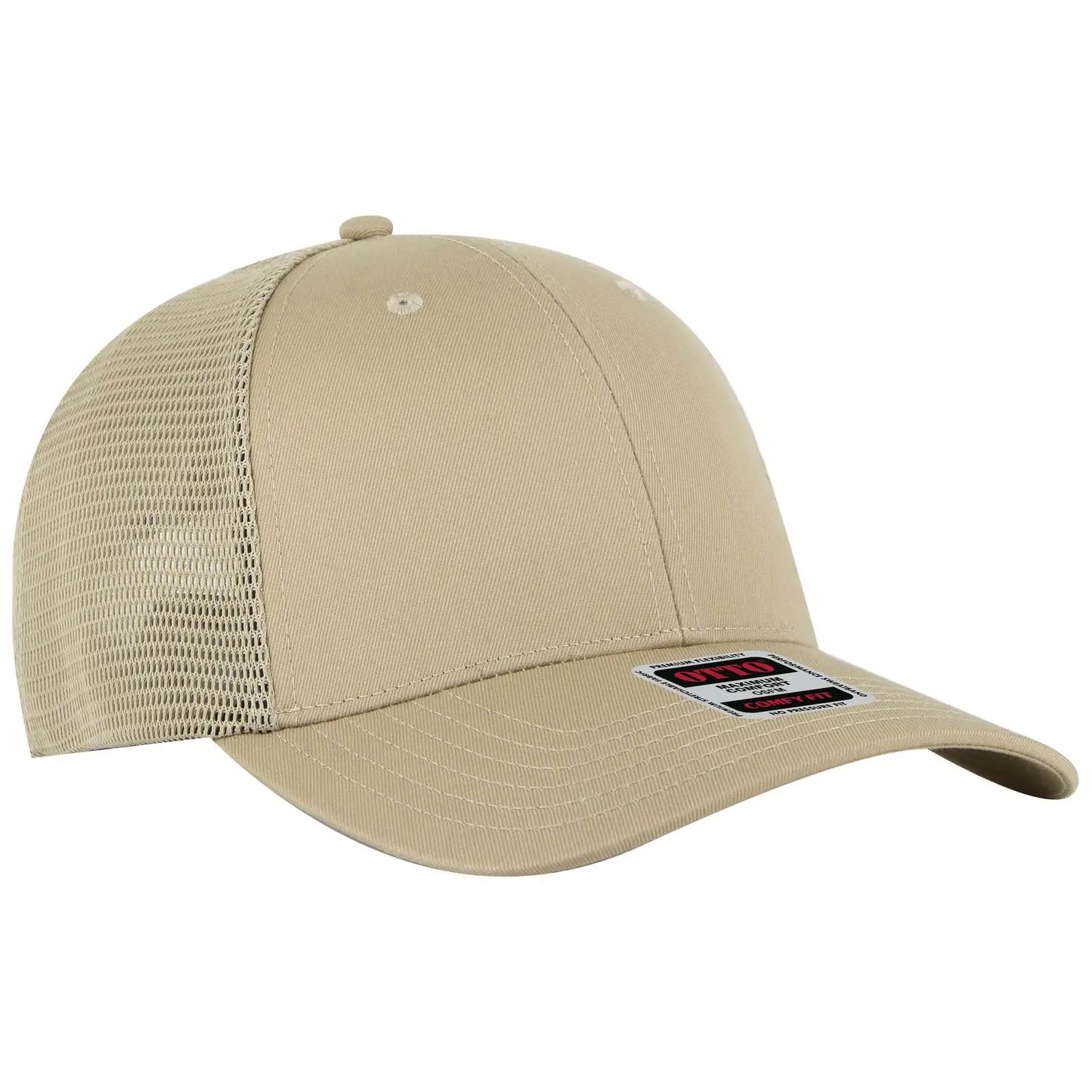 Otto 83-2 ?Otto Comfy Fit’ 6 Panel Low Profile Mesh Back Trucker Cap - Khaki - 7 3/8’’ - 5/8’’