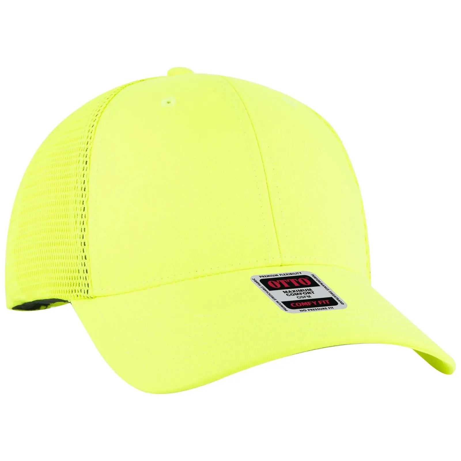 Otto 83-2 ?Otto Comfy Fit’ 6 Panel Low Profile Mesh Back Trucker Cap - N. Yellow - 7 3/8’’ - 5/8’’