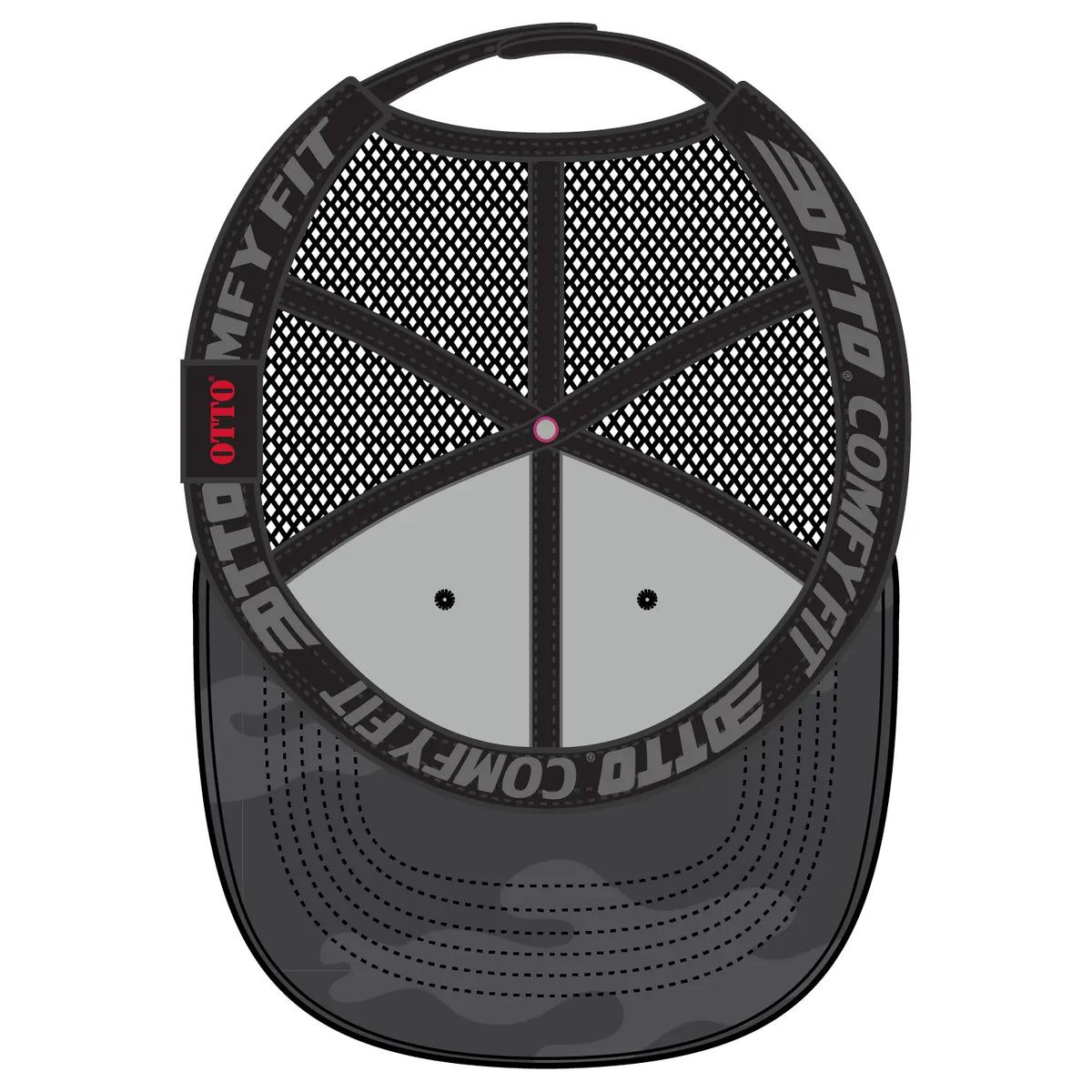 Otto 83-2 ?Otto Comfy Fit’ 6 Panel Low Profile Mesh Back Trucker Cap - Ch. Gry/blk/blk - 7 3/8’’ - 5/8’’