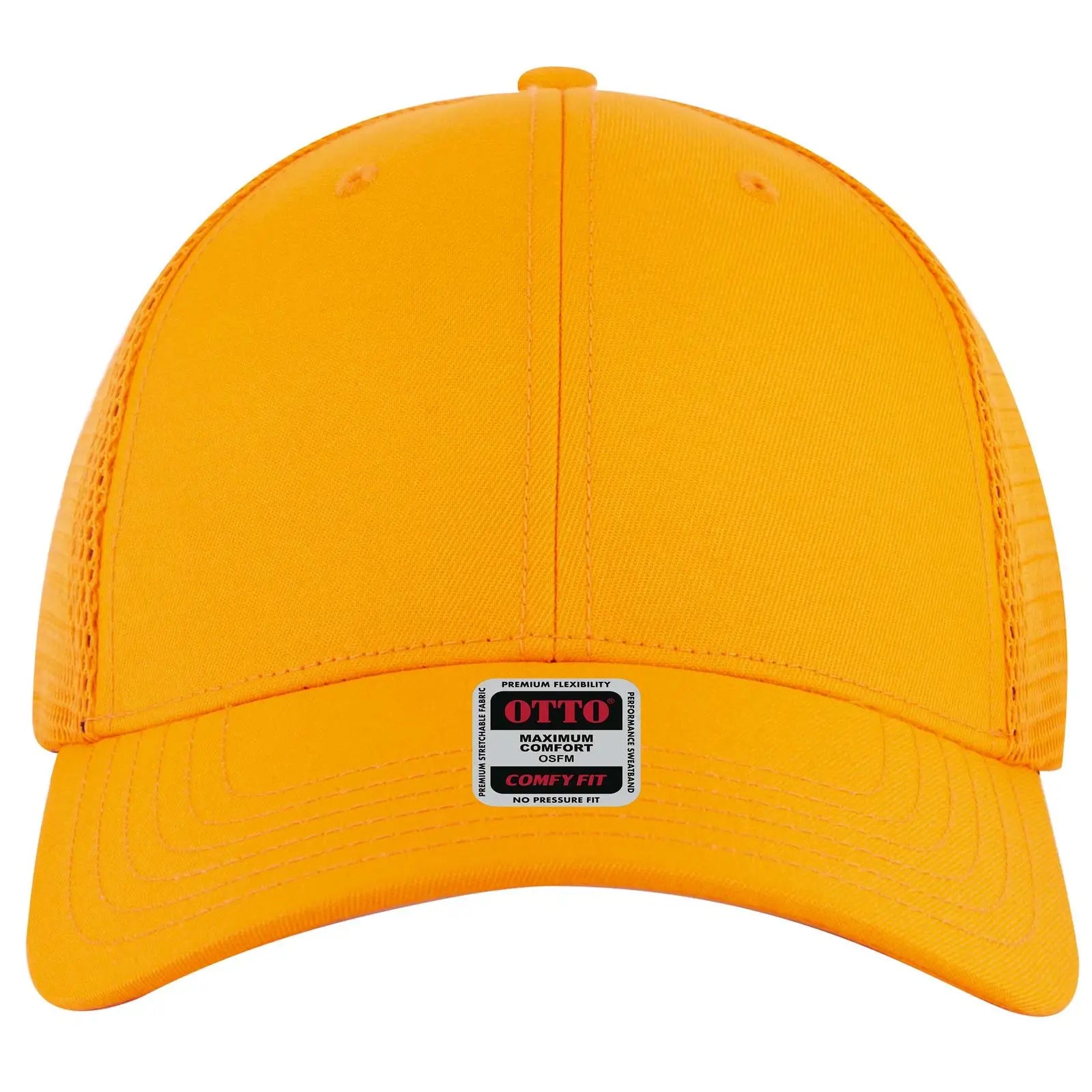 Otto 83-2 ?Otto Comfy Fit’ 6 Panel Low Profile Mesh Back Trucker Cap - N. Orange - 7 3/8’’ - 5/8’’