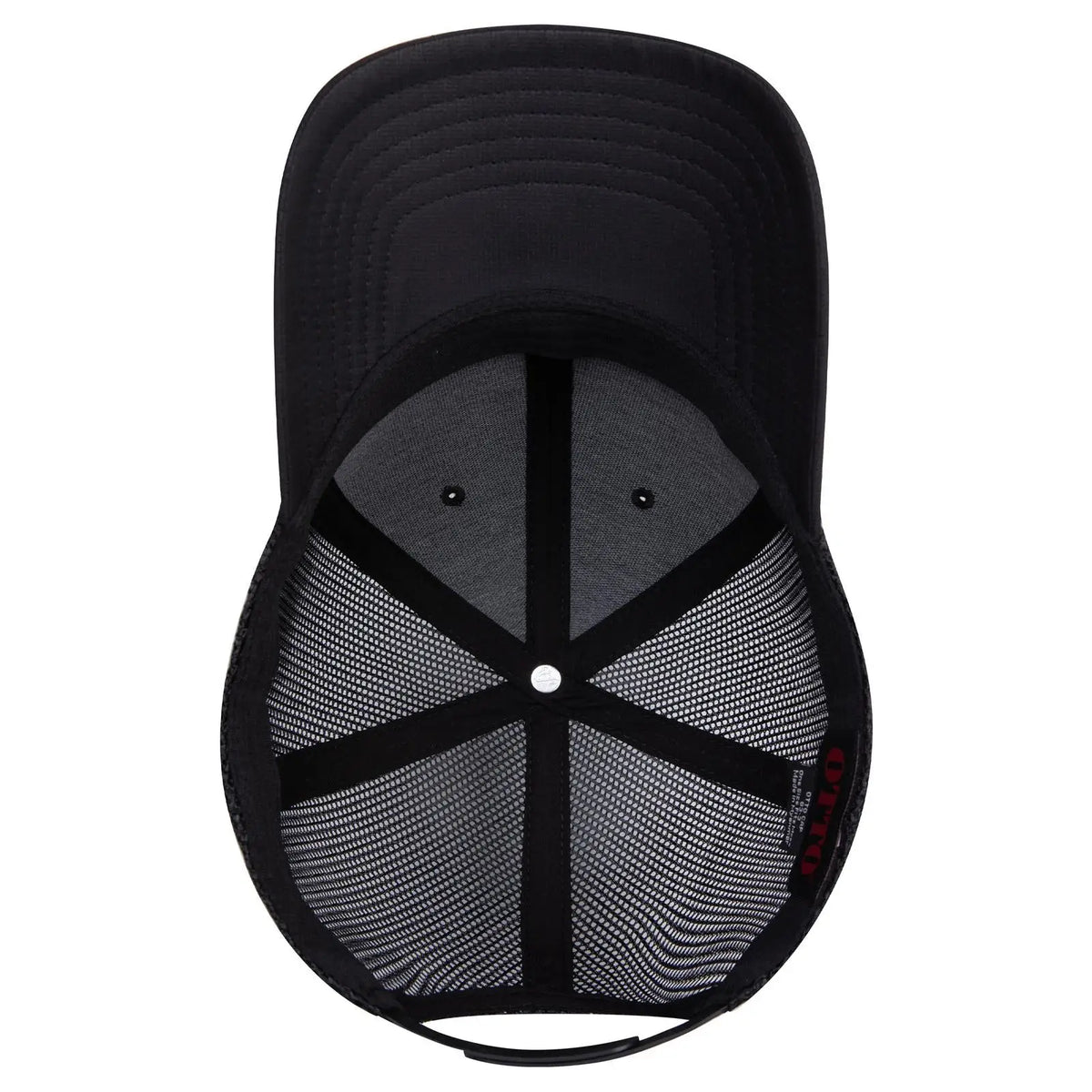 Otto 83-3 6 Panel Low Profile Mesh Back Trucker Cap - Black - 7 3/8’’ - 5/8’’