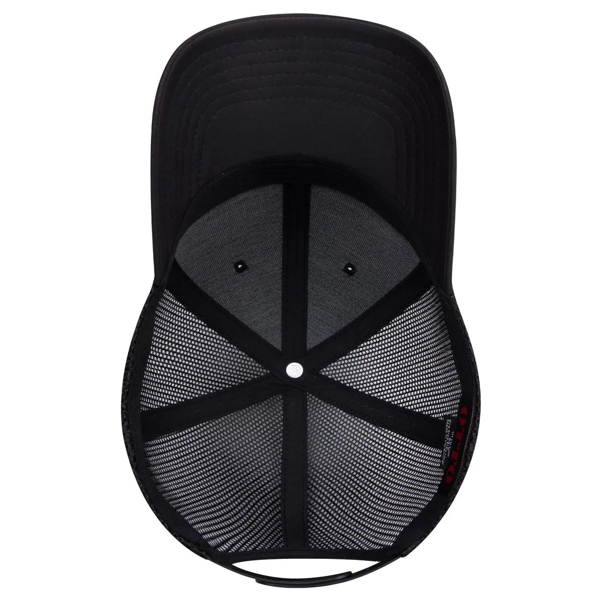 Otto 83-3 6 Panel Low Profile Mesh Back Trucker Cap - Black - 7 3/8’’ - 5/8’’