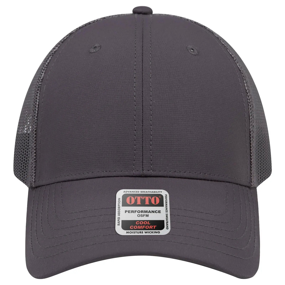 Otto 83-3 6 Panel Low Profile Mesh Back Trucker Cap - Char. Gray - 7 3/8’’ - 5/8’’
