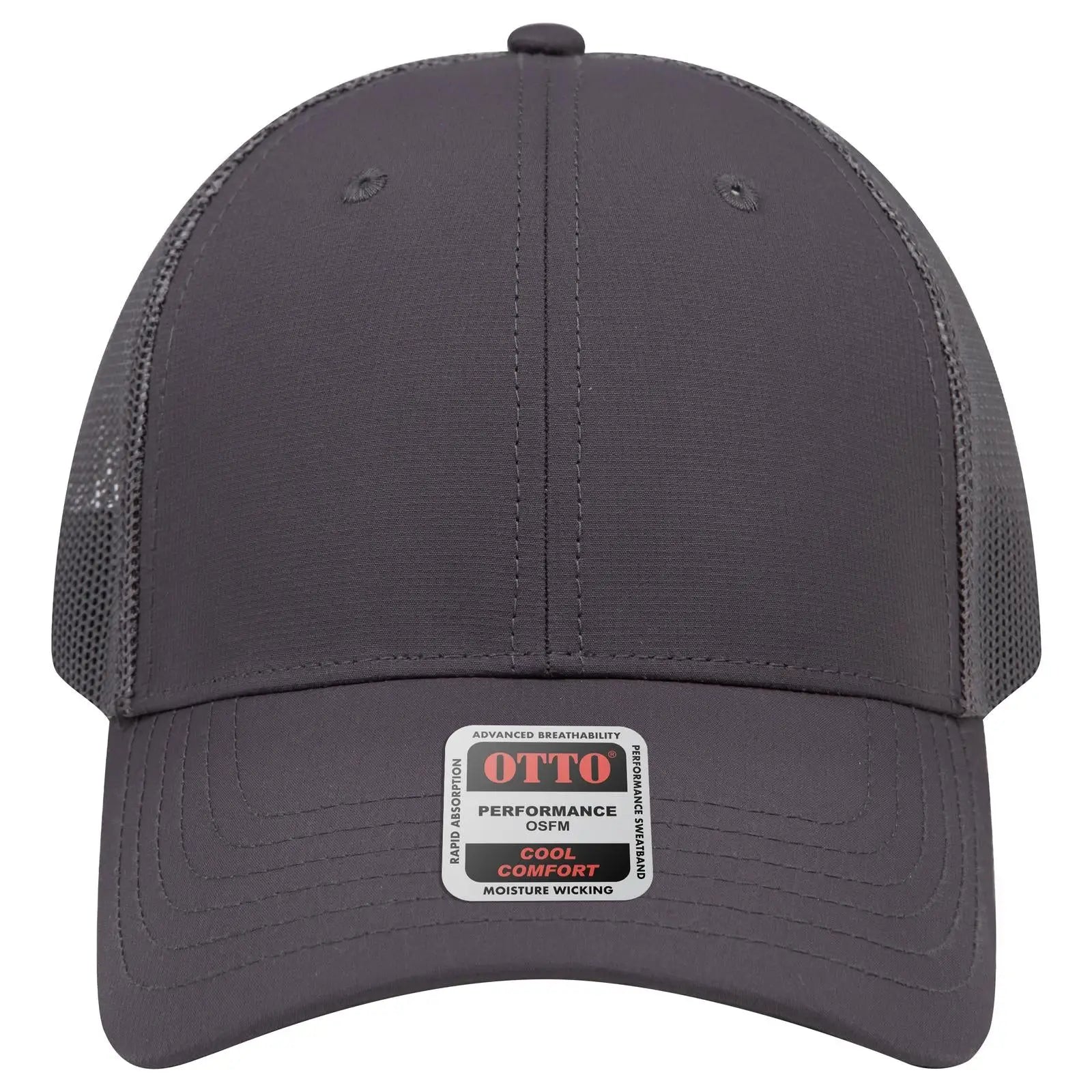 Otto 83-3 6 Panel Low Profile Mesh Back Trucker Cap - Char. Gray - 7 3/8’’ - 5/8’’