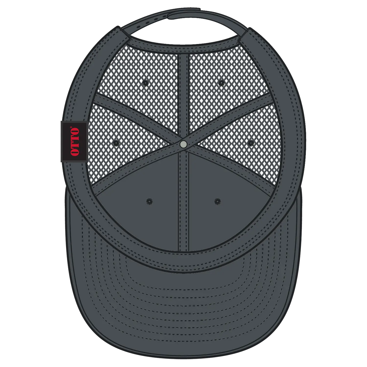Otto 83-3 6 Panel Low Profile Mesh Back Trucker Cap - Char. Gray - 7 3/8’’ - 5/8’’
