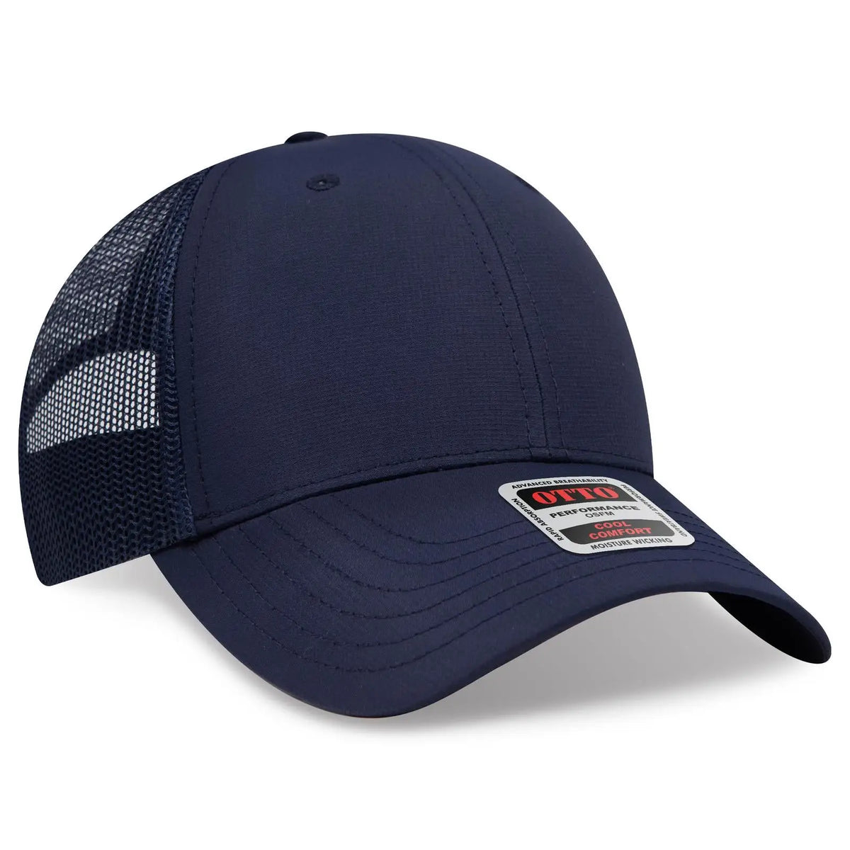 Otto 83-3 6 Panel Low Profile Mesh Back Trucker Cap - Navy - 7 3/8’’ - 5/8’’