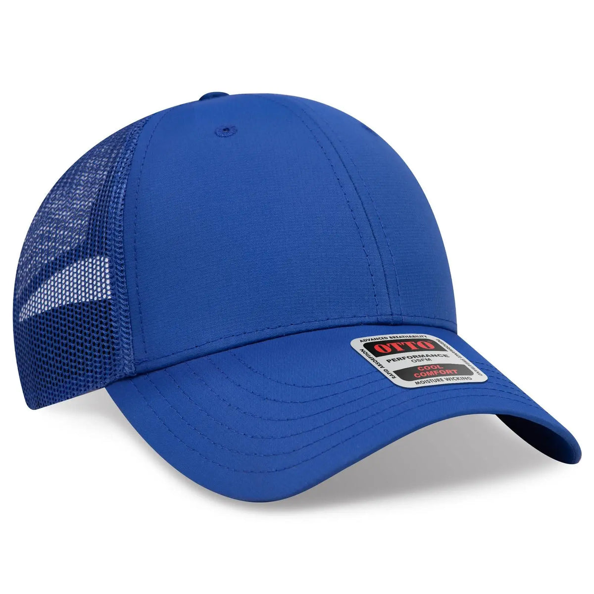 Otto 83-3 6 Panel Low Profile Mesh Back Trucker Cap - Royal - 7 3/8’’ - 5/8’’